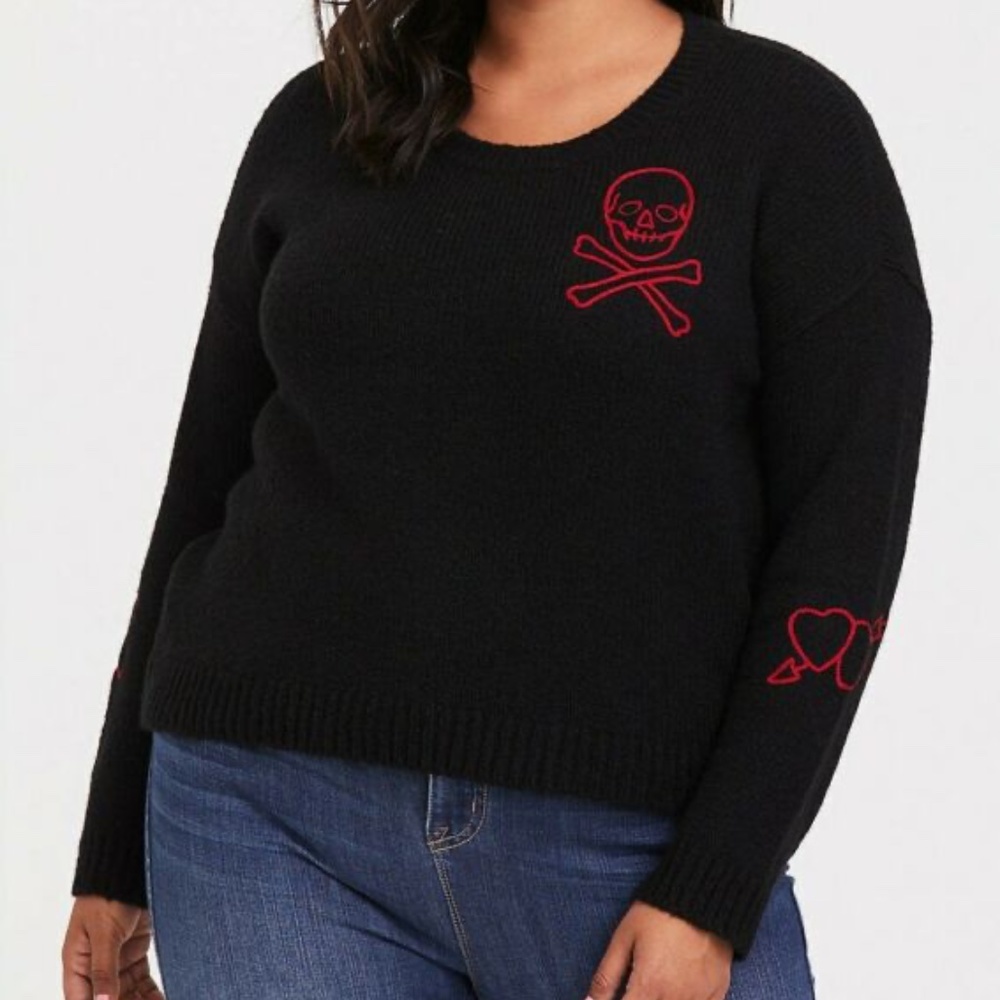 Torrid 2X NEW Embroidered Sweater